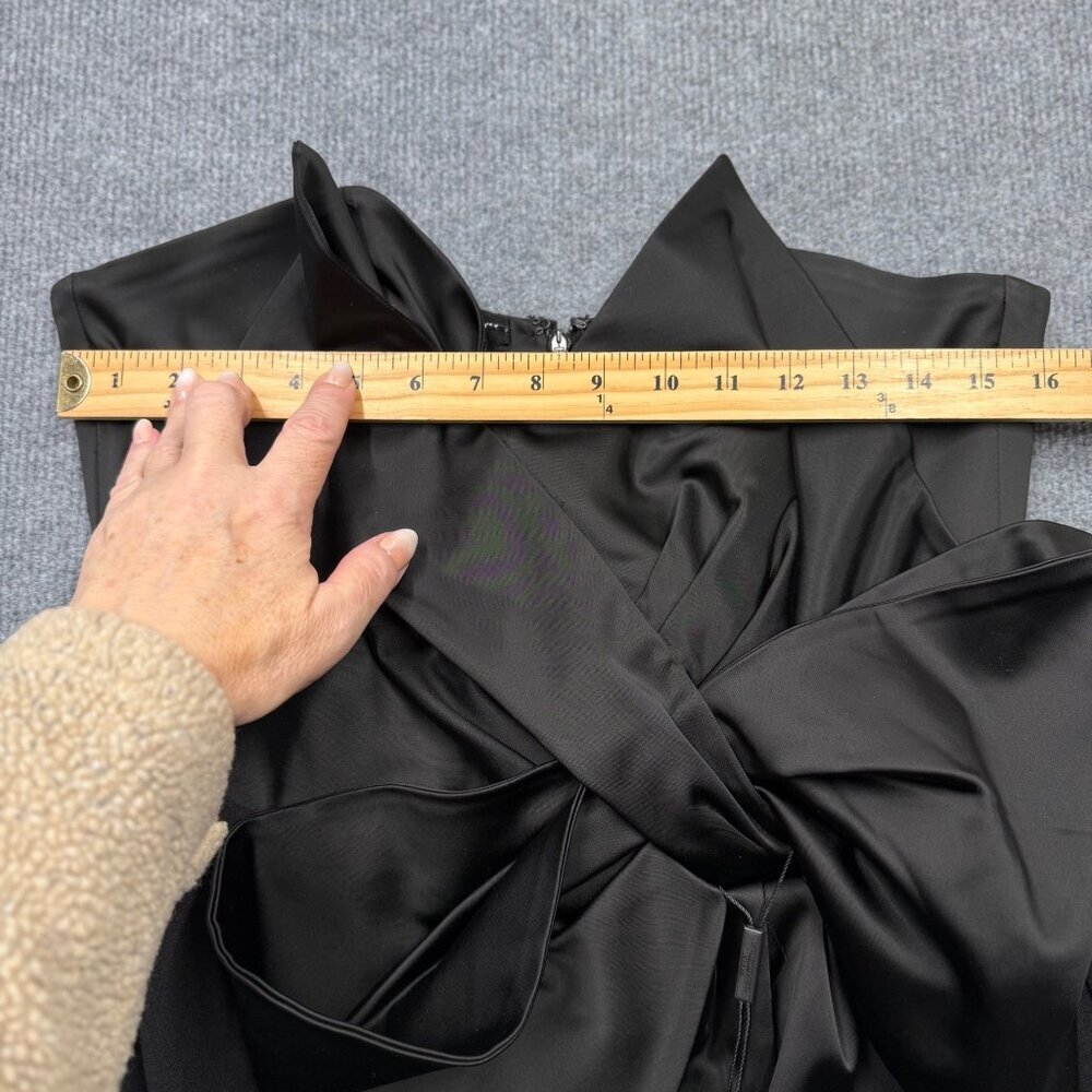 WHBM Black Satin Strapless Bow Dress Size 14 Cocktail Event Party Holiday NEW - Picture 9 of 12